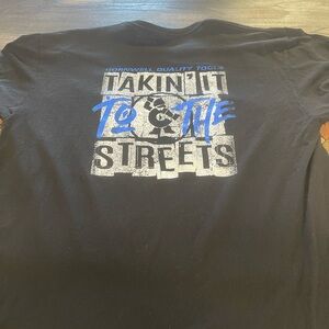 Tultex Black and Blue Graphic Tee